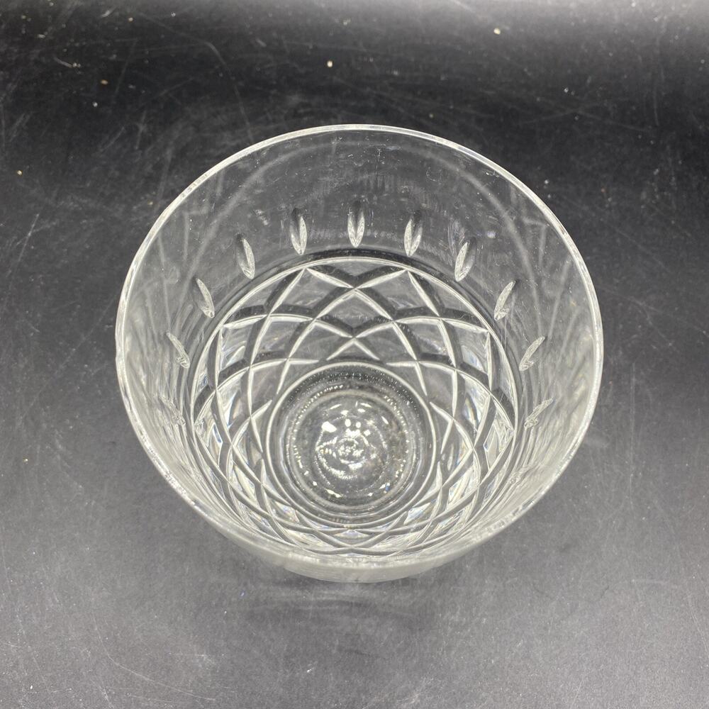 Double Old Fashioned Glass 4 1/4”Clear Polished Cut Glass Heavy Bottom - Picture 2 of 6